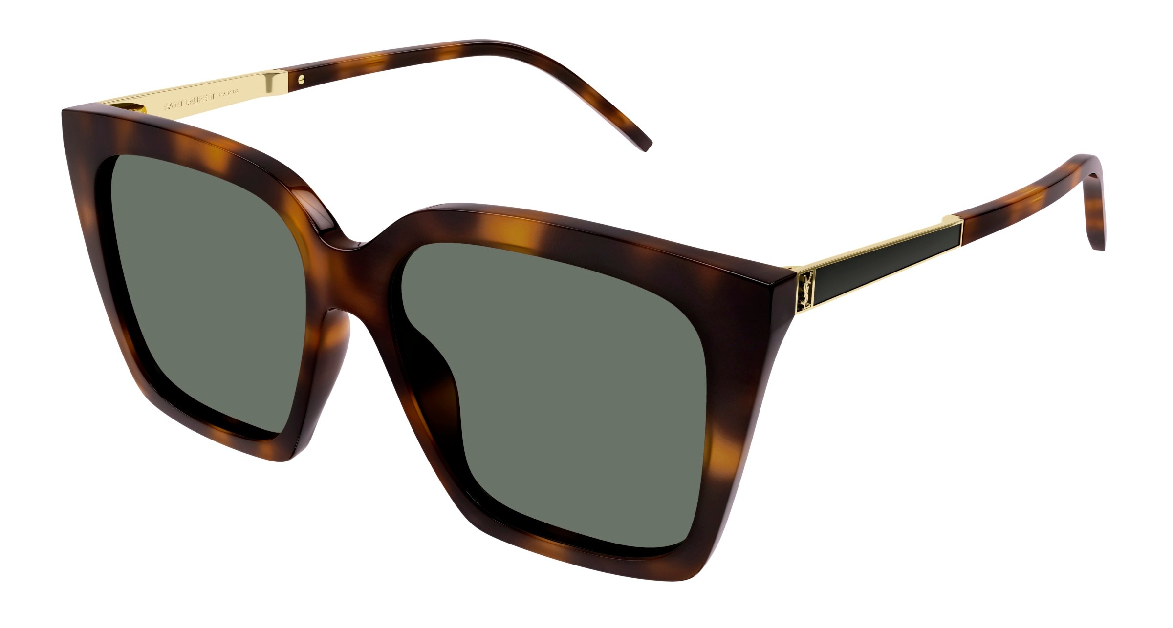 SAINT-LAURENT-SLM100/S 003 HAVANA-GOLD-GREEN 56*16, Havana, hi-res image number 0